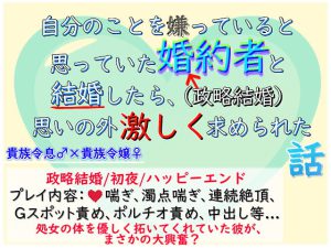 [RJ373747] (貴女の為に文字を書く!)
自分のことを嫌っていると思っていた婚約者と結婚したら、思いの外激しく求められた話