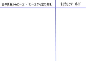 [RJ01150952] (nanaraiTRY)
ビー玉と空・まほなしツアーガイドのネタ提供A4一枚