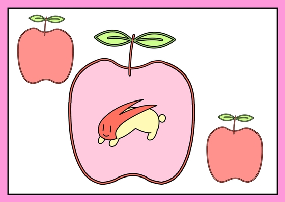 リンゴフレームとりんごうさぎ