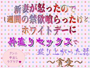 [RJ01160010] (刹那的快楽中毒) 
新妻が怒ったので1週間の禁欲喰らったけど、ホワイトデーに仲直りセックスで盛り上がった話 ～貪愛～