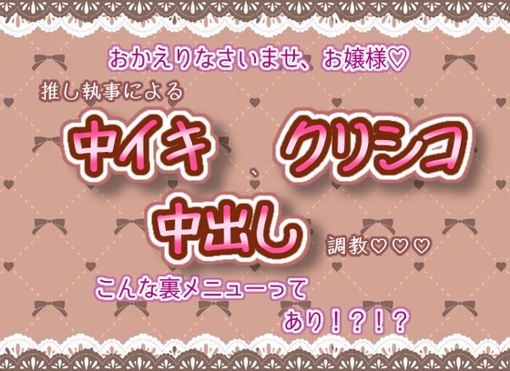 おかえりなさいませ、お嬢様☆.*˚推し執事による中イキ、クリシコ、中出し調教!こんな裏メニューってあり!?!?