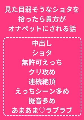 見た目弱そうなショタを拾ったら貴方がオナペットにされる話