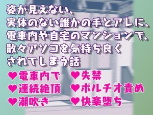 [RJ01275504] (Twin Chickens) 
姿が見えない、実体のない誰かの手とアレに、電車内や自宅のマンションで、散々アソコを気持ち良くされてしまう話