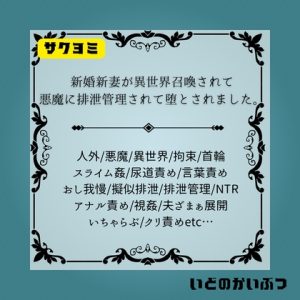 [RJ01284689] (いどのかいぶつ)
新婚新妻が異世界召喚され排泄管理をされて堕とされました。