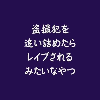 盗撮犯を追い詰めたらレ○プされるみたいなやつ