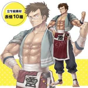 [RJ01433688] (立ち絵屋 らっこ) 
筋肉男(表情10種)