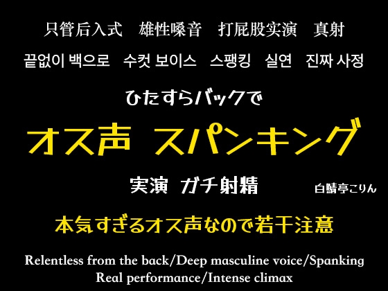 【実演・全部生音】本気オス声垂れ流してバックでスパンキングしながら中出し【ガチ射精】