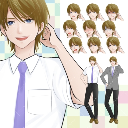 (商用利用一部可)男子学生A(茶髪/制服)