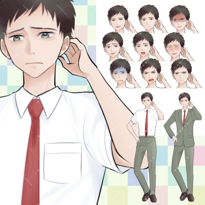 (商用利用一部可)男子学生C(黒髪/制服)