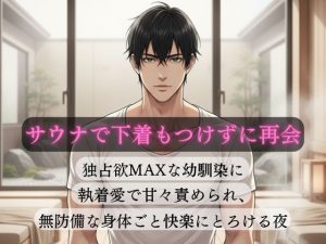 [RJ01472510] (蜜夜) 
サウナで下着もつけずに再会、独占欲MAXな幼馴染に執着愛で甘々責められ、無防備な身体ごと快楽にとろける夜
