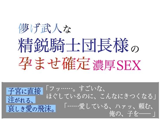 儚げ武人な精鋭騎士団長様の孕ませ確定濃厚SEX