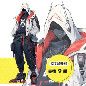 [RJ01497819] (立ち絵屋 らっこ) 
サイボーグ風の男性(表情9種)