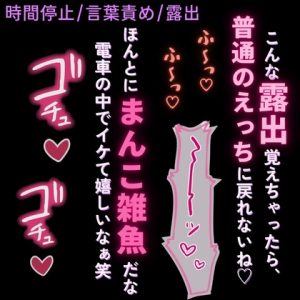 [RJ01506371] (よるてぃの欲求) 
【雑魚雌扱い/言葉責め/連続イキ】電車の中で雑魚まんこに淫語責め♡～僕ら以外時間停止～